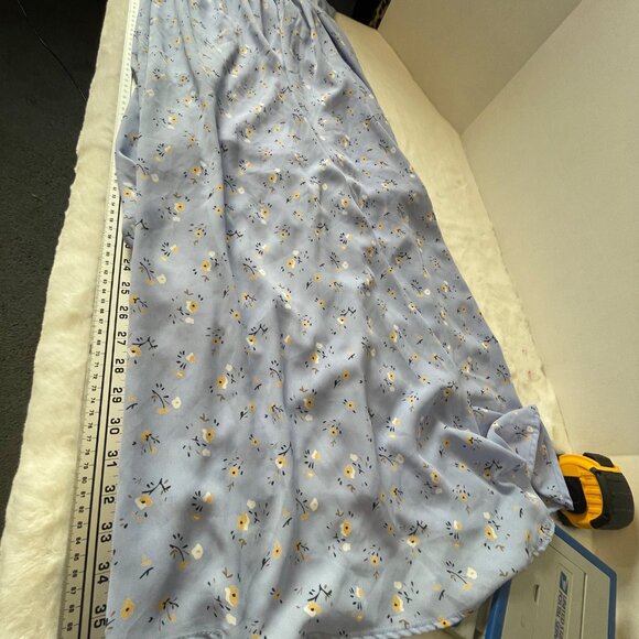 Francescas Floral Blue Sleeveless Midi Dress M 100% Polyester USA Cottagecore - Picture 9 of 10